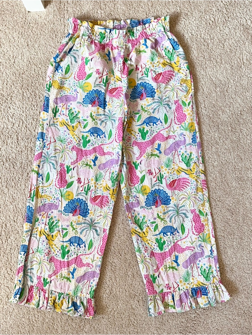 Boden Frill Cuff Wide Leg Trousers